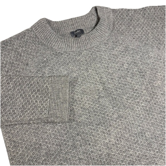 Neiman Marcus Cashmere Waffle Knit Sweater Women's XL Gray Oversized Pullover - Picture 1 of 7